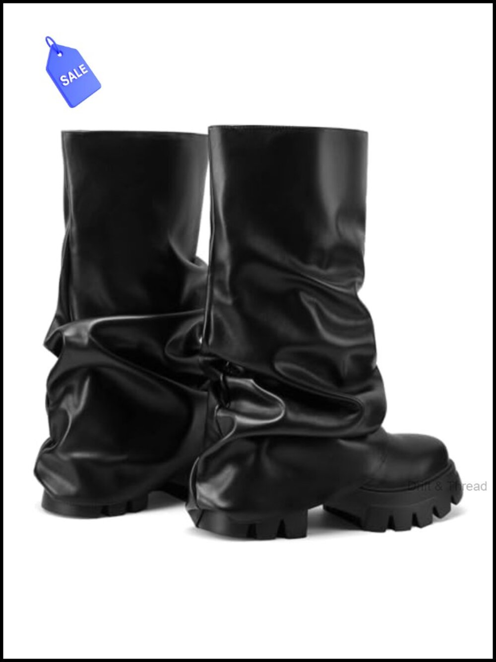 Metallic Silver Platform Boots - Picture 4 of 6